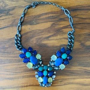 Stella & Dot Blue Gem Statement Necklace